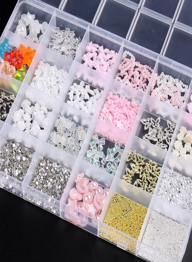 Fcozpjk 3D Nail Charms Bulk - Mix Assorted Colorful Nail Art Charms with Flowers, Hearts, Pearls, Butterflies, Bows & Crystals - Includes Pickup Tool - Image 5